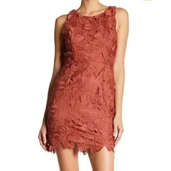 ASTR the Label Floral Lace Sleeveless Sheath Dress Pink Woodrose  Size XS - Picture 1 of 7